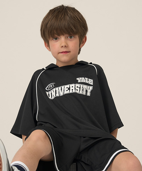 [예일키즈] 래글런 저지 배색 하프 티셔츠 A5M009_화이트 130